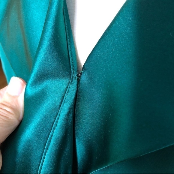 Vintage PSI Night Silk Wrap Power Dress Green 10 - Picture 8 of 14